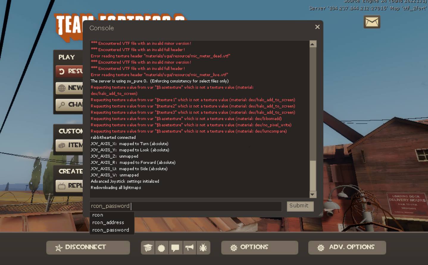 Press ~ to access the console Press ~ to access the console